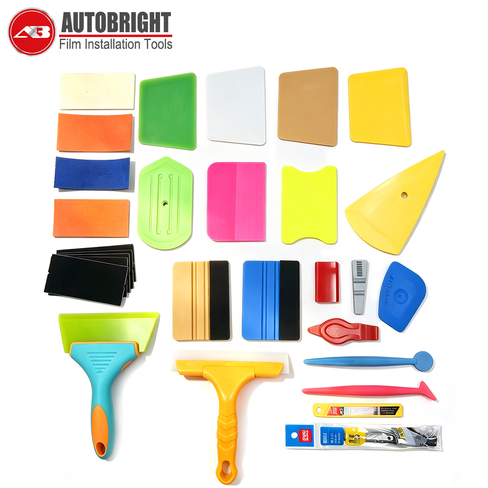 Ppf Installer Tool Kit Squeegee - AUTOBRIGHT Multi‑Shape Auto Vinyl Wrap Squeegee