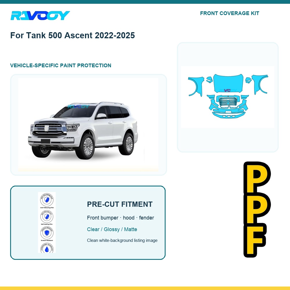 For Tank 500 Ascent 2022-2025  - đánh giá và giá Paint Protection Film Matte