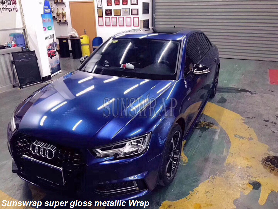 Gloss Metallic Galaxy Blue Car - đánh giá và giá Car Vinyl Wrap Roll 1.52X18M