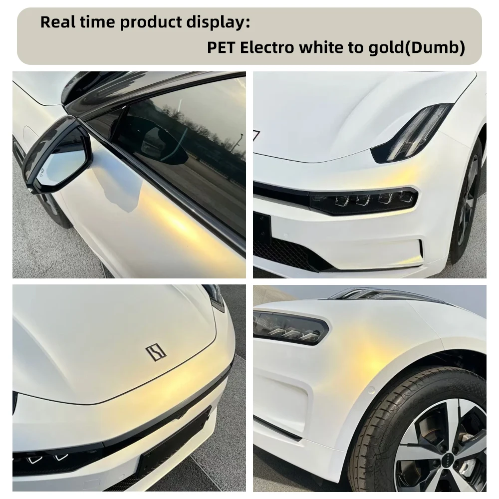 Matte Electro White to Gold Co - đánh giá và giá Car Vinyl Wrap Roll 1.52X18M