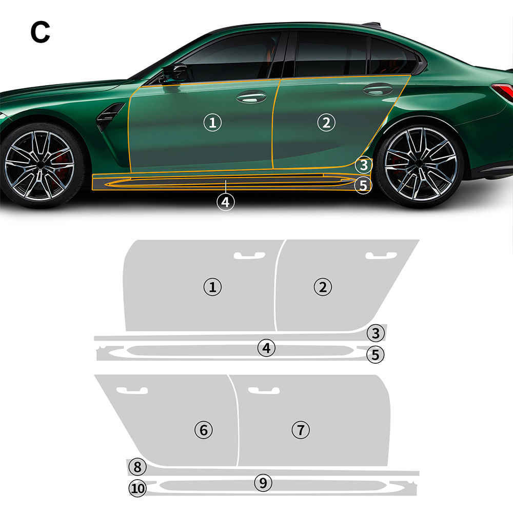 8.5Mil TPU Bumper Door Paint P - đánh giá và giá Car Paint Protection Film Kit Pre Cut