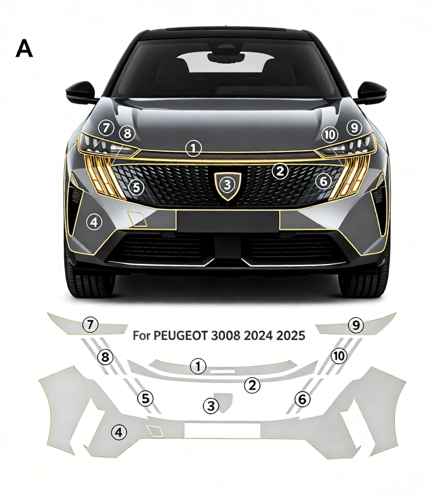 For PEUGEOT 3008 2024 2025 9Mi - đánh giá và giá Tpu Ppf Self Healing Film